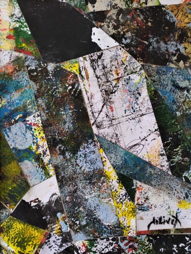 Ζωγραφική με τίτλο "Collage 1" από Dominique Jolivet, Αυθεντικά έργα τέχνης, Ακρυλικό