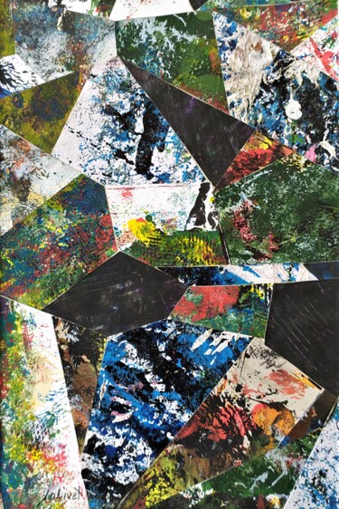 Painting titled "Collage 5" by Dominique Jolivet, Original Artwork, Acrylic