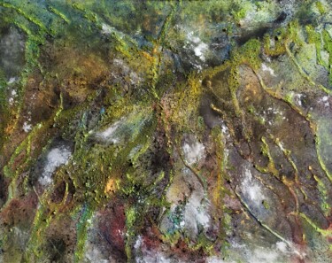 Pintura intitulada "Mousse et lichens 2" por Dominique Jolivet, Obras de arte originais, Pastel