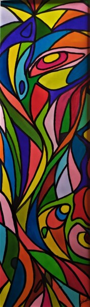 Peinture intitulée "Couleurs tropicale 2" par Dominique Jolivet, Œuvre d'art originale, Aquarelle