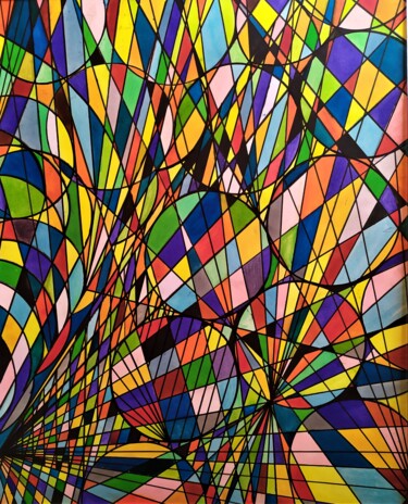 Peinture intitulée "L'envol des ballons" par Dominique Jolivet, Œuvre d'art originale, Aquarelle