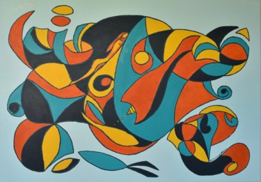 Pintura titulada "BAIN DE SOLEIL / SU…" por Dominique Joyeux, Obra de arte original, Oleo Montado en Bastidor de camilla de…