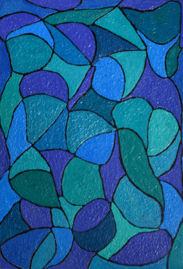 RENCONTRE AQUATIQUE / WATER MEETING Peinture intitulée "RENCONTRE AQUATIQUE…" par Dominique Joyeux, Œuvre d'art originale, Huile