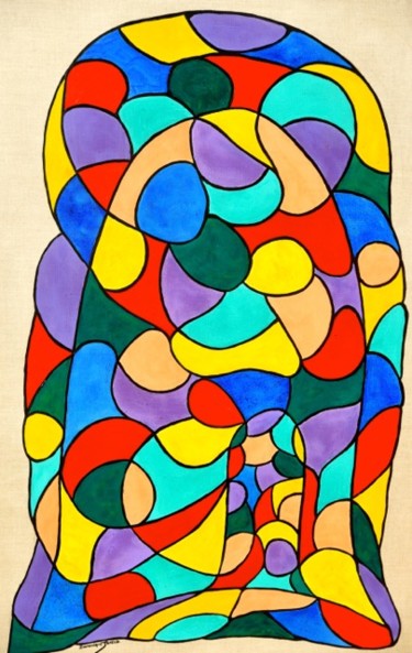 Malerei mit dem Titel "MATRIOCHKA II" von Dominique Joyeux, Original-Kunstwerk, Acryl