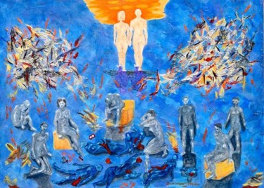 Peinture intitulée "CELA S’APPELLE L’AU…" par Dominique Joyeux, Œuvre d'art originale, Huile
