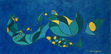 LA FIANCEE DE L’OCEAN / THE FIANCE OF THE OCEAN Peinture intitulée "LA FIANCEE DE L’OCE…" par Dominique Joyeux, Œuvre d'art originale, Huile