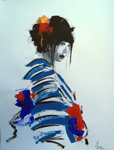 绘画 标题为“Geisha” 由Dominique Kleiner, 原创艺术品, 丙烯