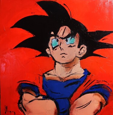 Peinture intitulée "dragon ball" par Dominique Kleiner, Œuvre d'art originale, Huile