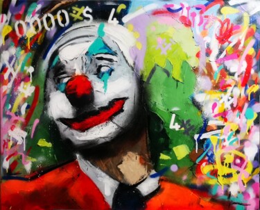 Painting titled "Joker street" by Dominique Kleiner, Original Artwork, Spray paint
