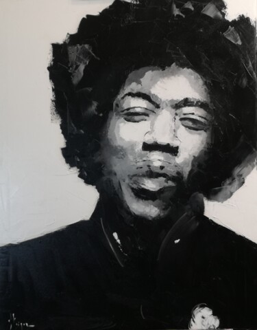 Painting titled "Jimmi" by Dominique Kleiner, Original Artwork, Oil