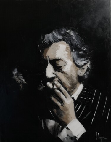 Painting titled "Serge GAINSBOURG" by Dominique Kleiner, Original Artwork, Oil
