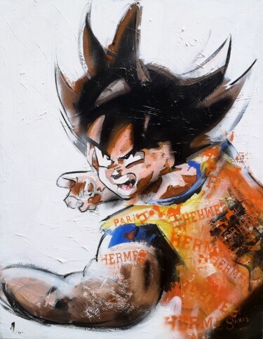 Картина под названием "Dragon ball Hermes" - Dominique Kleiner, Подлинное произведение искусства, Акрил