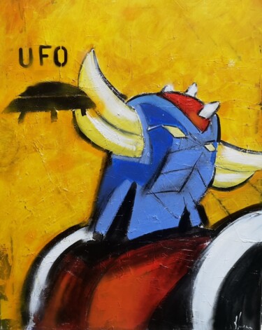 Painting titled "Goldorak UFO" by Dominique Kleiner, Original Artwork, Acrylic