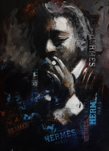 Peinture intitulée "Gainsbourg fumeur d…" par Dominique Kleiner, Œuvre d'art originale, Huile