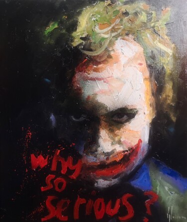Painting titled "joker why so seriou…" by Dominique Kleiner, Original Artwork, Oil