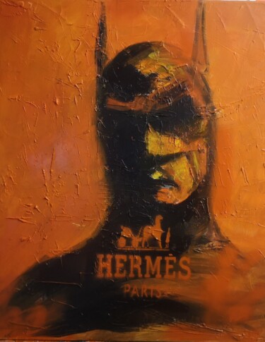 Malerei mit dem Titel "batman mode hermes" von Dominique Kleiner, Original-Kunstwerk, Öl