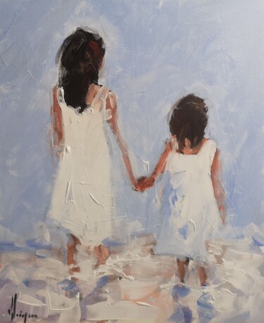 Painting titled "les soeurs" by Dominique Kleiner, Original Artwork, Oil