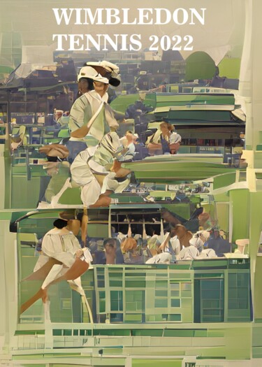 Digitale Kunst getiteld "wimbledon tournoi 2…" door Dominique Kleiner, Origineel Kunstwerk, Digitaal Schilderwerk