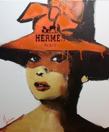 Peinture intitulée "Audrey le chapeau h…" par Dominique Kleiner, Œuvre d'art originale, Acrylique
