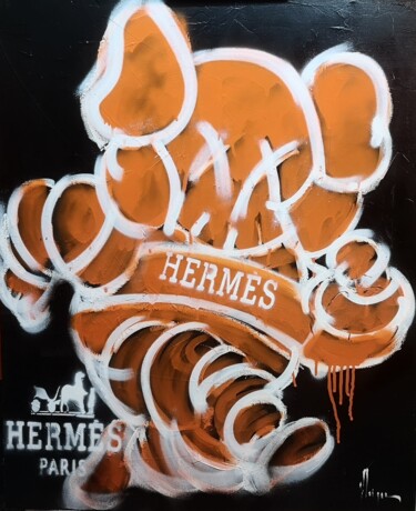 Painting titled "kaws Hermes" by Dominique Kleiner, Original Artwork, Acrylic