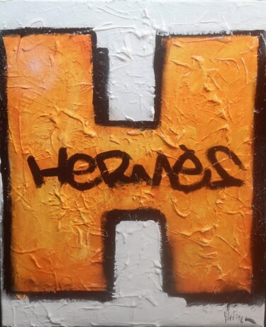 Ζωγραφική με τίτλο "H de chez Hermes" από Dominique Kleiner, Αυθεντικά έργα τέχνης, Ακρυλικό