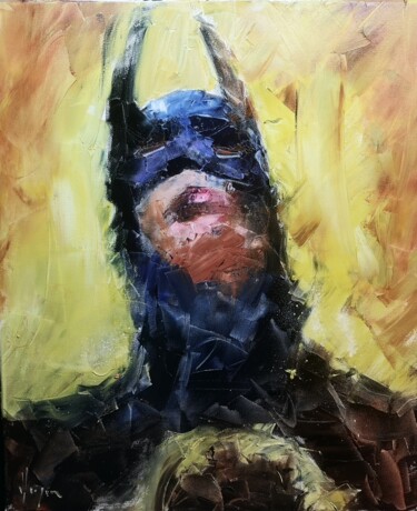 Pintura intitulada "vibration de Batman" por Dominique Kleiner, Obras de arte originais, Óleo