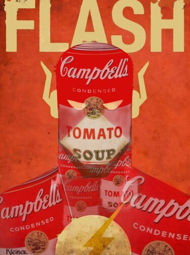 Painting titled "Flash Tomato" by Dominique Kleiner, Original Artwork, Digital Painting