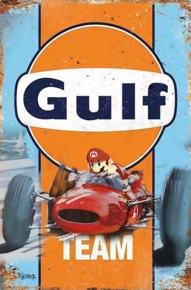 Painting titled "Mario kart gulf" by Dominique Kleiner, Original Artwork, Digital Painting