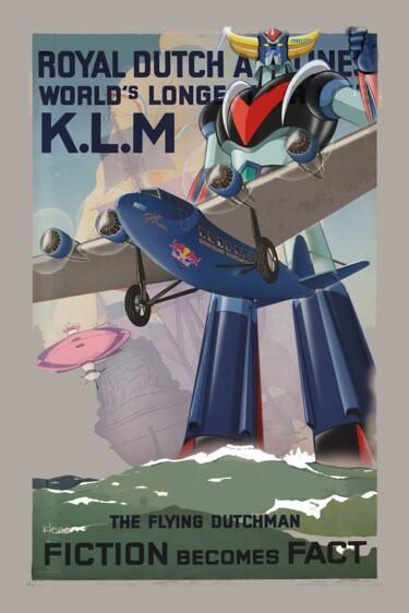 Painting titled "KLM Goldorak" by Dominique Kleiner, Original Artwork, Digital Painting