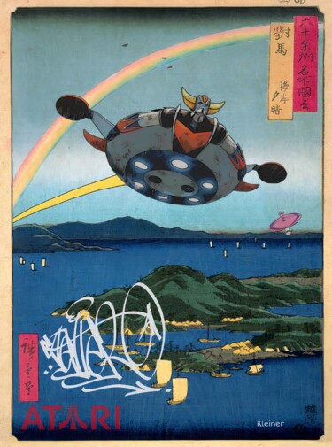 Pittura intitolato "Japan goldorak" da Dominique Kleiner, Opera d'arte originale, Pittura digitale