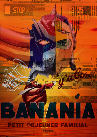 Painting titled "banania goldo" by Dominique Kleiner, Original Artwork, Digital Painting