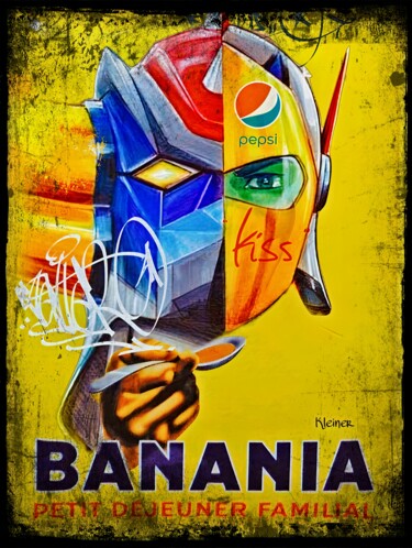Peinture intitulée "Actarus banania" par Dominique Kleiner, Œuvre d'art originale, Peinture numérique