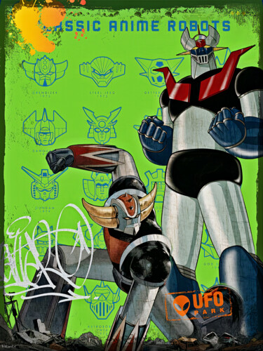 Pintura titulada "Classic robot animé…" por Dominique Kleiner, Obra de arte original, Pintura Digital