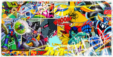 Painting titled "comics goldorak  Si…" by Dominique Kleiner, Original Artwork, Digital Painting