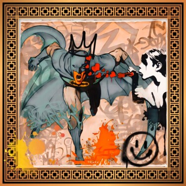 Painting titled "Batman bansky for e…" by Dominique Kleiner, Original Artwork, Digital Painting