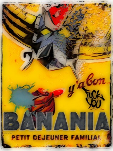 Peinture intitulée "Goldo banania 2" par Dominique Kleiner, Œuvre d'art originale, Peinture numérique
