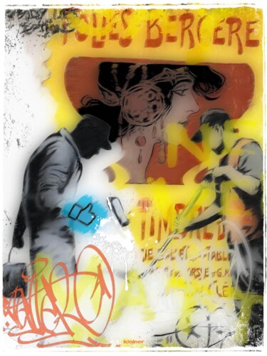 Peinture intitulée "Bansky au folies be…" par Dominique Kleiner, Œuvre d'art originale, Peinture numérique