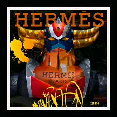 Painting titled "HERMES GOLDORAK" by Dominique Kleiner, Original Artwork, Digital Painting