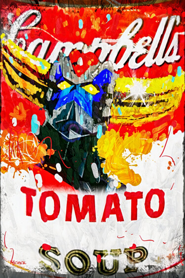 Painting titled "Goldorak tomato" by Dominique Kleiner, Original Artwork, Digital Painting