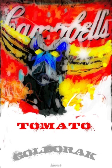 Painting titled "TOMATO GOLDORAK" by Dominique Kleiner, Original Artwork, Digital Painting