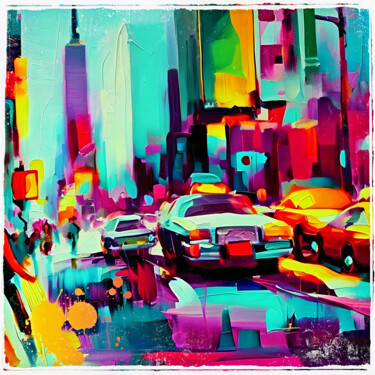 Painting titled "NEW YORK" by Dominique Kleiner, Original Artwork, Digital Painting