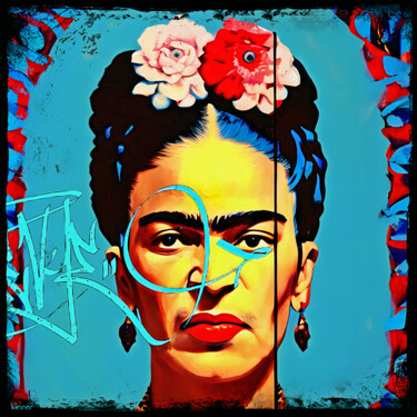 Pittura intitolato "Frida khalo" da Dominique Kleiner, Opera d'arte originale, Pittura digitale