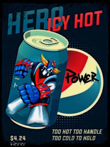 Painting titled "pepsi goldorak" by Dominique Kleiner, Original Artwork, Digital Painting