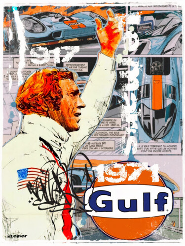 Peinture intitulée "Le Mans 1971" par Dominique Kleiner, Œuvre d'art originale, Peinture numérique
