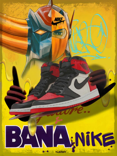 Painting titled "Bana Nike" by Dominique Kleiner, Original Artwork, Digital Painting