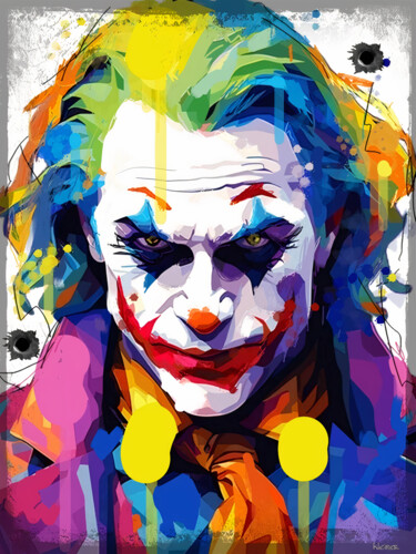 Картина под названием "Color joker" - Dominique Kleiner, Подлинное произведение искусства, Цифровая живопись