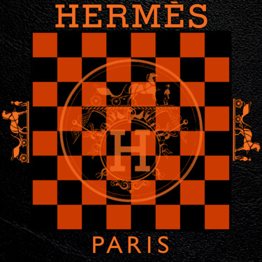 Painting titled "Hermès et mat black" by Dominique Kleiner, Original Artwork, Digital Painting