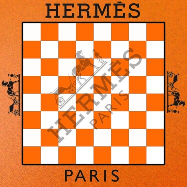 Pittura intitolato "Hermès échiquier" da Dominique Kleiner, Opera d'arte originale, Pittura digitale