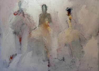 Peinture intitulée "trois danseuses" par Dominique Kleiner, Œuvre d'art originale, Huile
