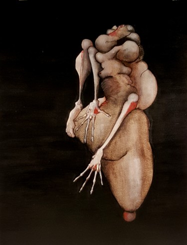 Peinture intitulée "Couple 1017" par Dominique Laude, Œuvre d'art originale, Huile